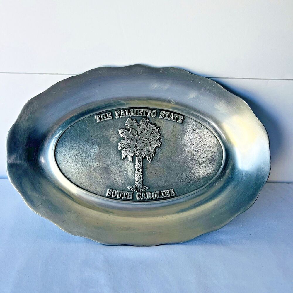 Pewtarex Pennsylvania Pewter Tray South Carolina the Palmetto State Olde Country